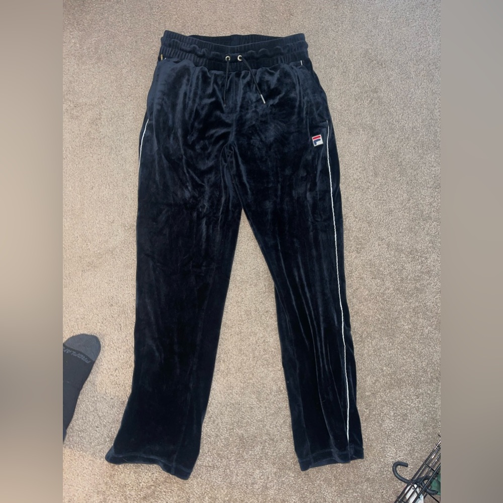 Fila Womens Small Black Velvet Sweatpants